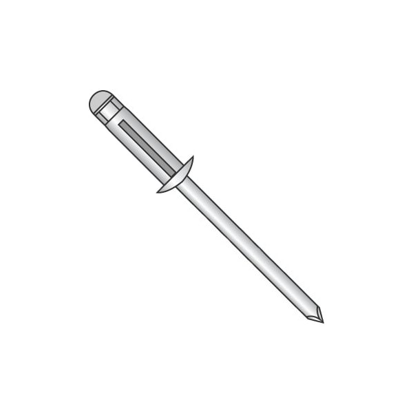 Newport Fasteners Blind Rivet, Dome Head, 3/16 in Dia., 0.601 in L, Aluminum Body, 2000 PK 881659 - main